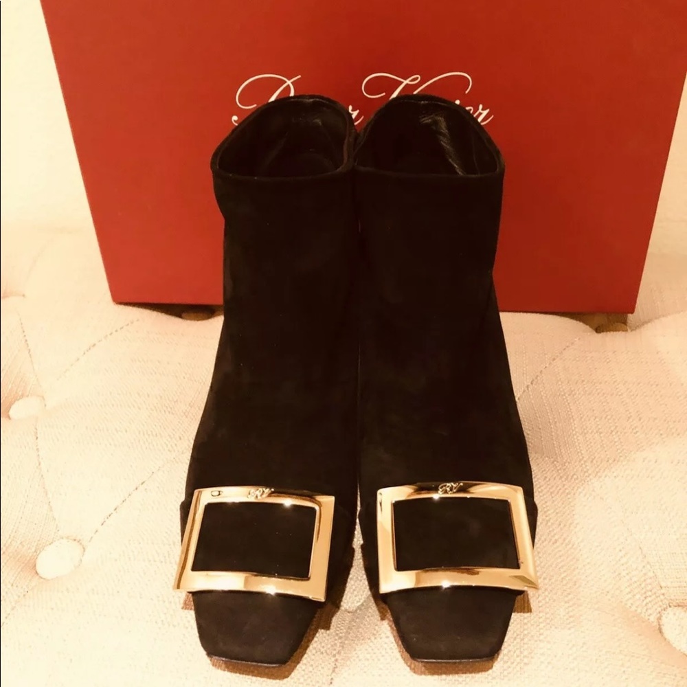 Roger vivier Black suede  ankle boots NEW